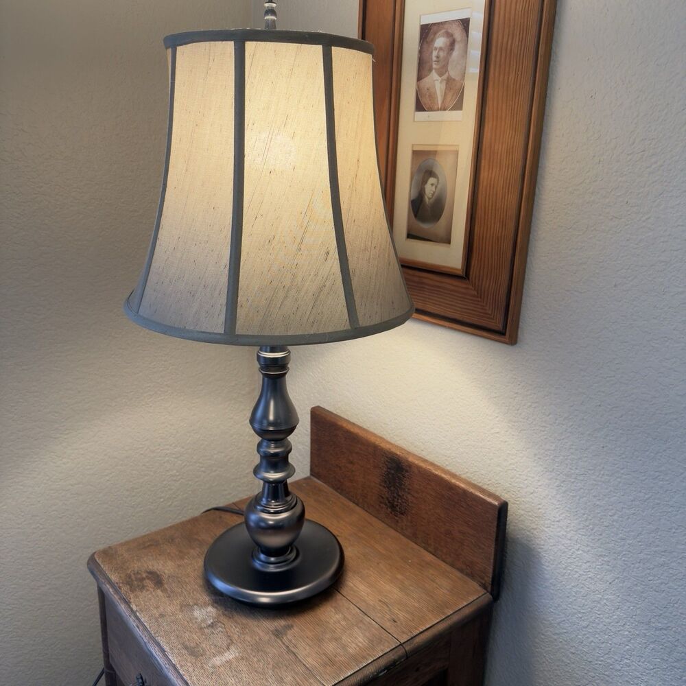 Stiffel Table Lamp Bronze Trophy with Shade